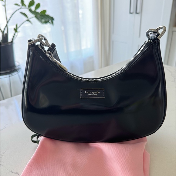 Sam Icon Shiny Small Convertible Crossbody - Black Patent Leather - Picture 3 of 7